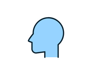 Head line icon. High quality outline symbol for web design or mobile app. Thin line sign for design logo. Color outline pictogram on white background