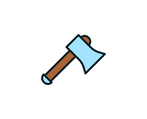 Axe line icon. Vector symbol in trendy flat style on white background. Travel sing for design.