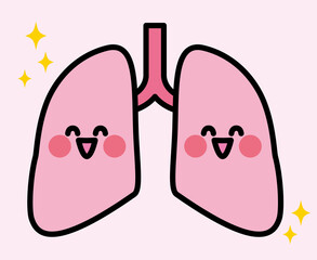 肺　キャラクター　笑顔