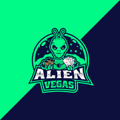 Alien Playing Card Mascot Esport And Sport Logo