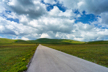 Mountain landscape at Gran Sasso Natural Park, in Abruzzo, Italy