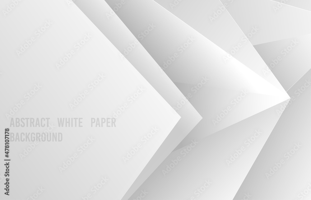 Poster abstract gradient white and gray template style of paper cut. overlapping design of triangles shape 