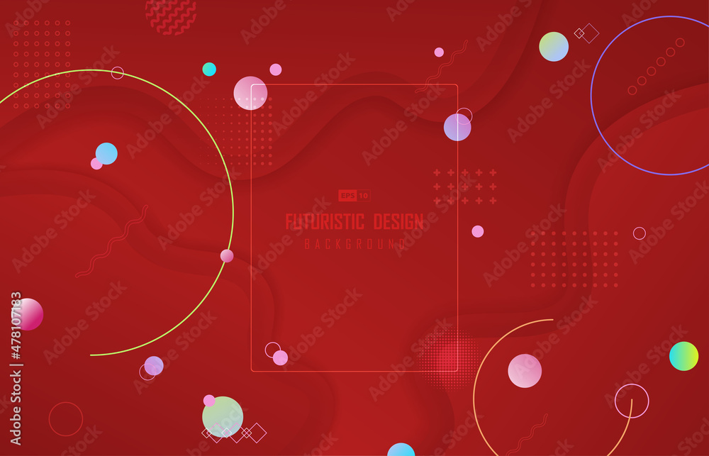 Poster abstract gradient red template design with geometric style artwork template. overlapping with artwor