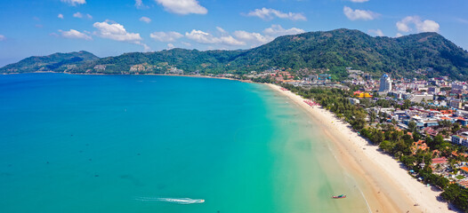 Aerial view in Patong beach in Phuket Province, Thailand