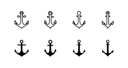 Obraz na płótnie Canvas Anchor icons set. Anchor sign and symbol. Anchor marine icon.