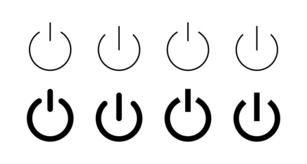 Power icons set. Power Switch sign and symbol. Electric power