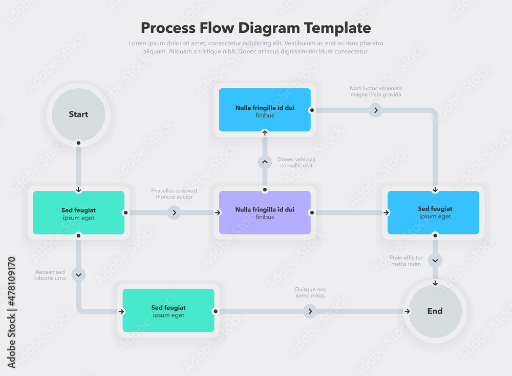 Poster Simple modern template for process flow diagram. Flat design, easy to use for your website or presentation.
