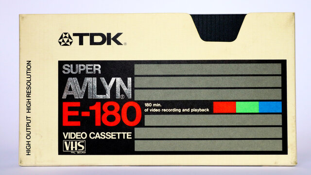 Vintage 1980 VHS Video Cassette TDK Super AVILYN. Manufactured in Japan on 1980 by TDK Electronics Co. 