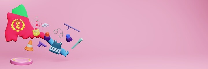 3d rendering of police data in Eritrea for website cover and social media templates