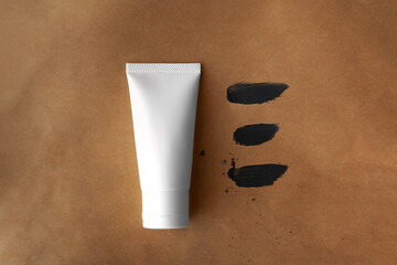 Top view Skincare for oil control clear pore remove blackhead facial skincare white tube bottle...