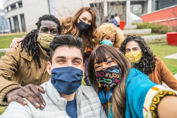 Erasmus students visiting Italy during covid-19 and respecting measures anti contagion.