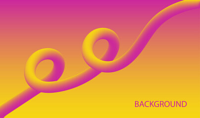 Obraz premium Bright background with abstract a volumetric swirling line. Free space for text. Background for ad, web banner, poster, brochure, wallpaper, splash screen and more. 3D line. Vector illustration.