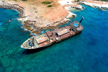 A shipwreck off the coast of Paphos, Cyprus