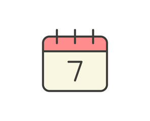 Calendar flat icon. Thin line signs for design logo, visit card, etc. Single high-quality outline symbol for web design or mobile app. Marketing outline pictogram.