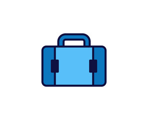 Suitcase line icon. Vector symbol in trendy flat style on white background. Travel sing for design.