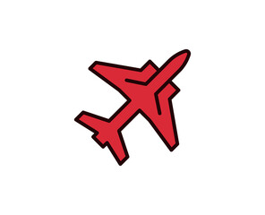 Plane line icon. Vector symbol in trendy flat style on white background. Travel sing for design.