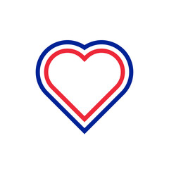 heart shape flag of france. vector illustration isolated on white background
