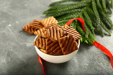 Homemade delicious chocolate chips cookies. traditional recipes background.