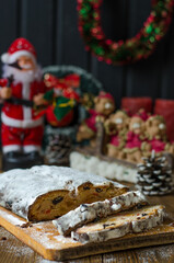 Stollen with marzipan, dried fruits and nuts