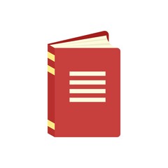 Library old book icon flat isolated vector