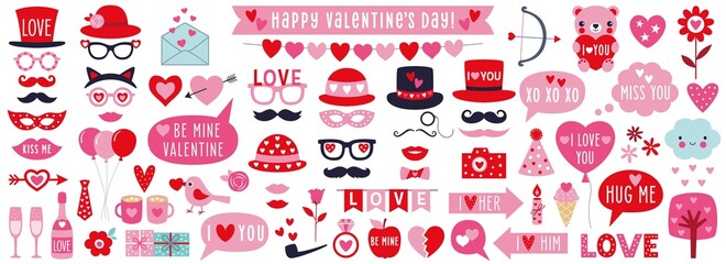 Valentine’s Day vector clip art collection © lattesmile