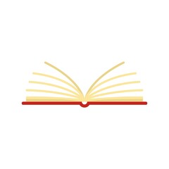 Open library book icon flat isolated vector