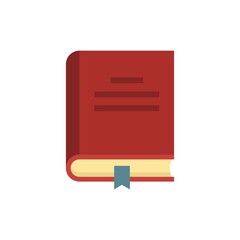 Library dictionary book icon flat isolated vector