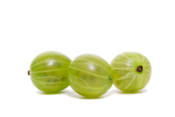 Gooseberries on a white background.