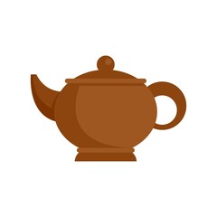 Sauna tea pot icon flat isolated vector
