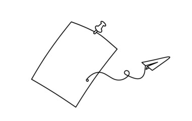 Naklejka premium Abstract paper as line drawing on white background. Vector