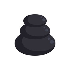 Sauna round stones icon flat isolated vector