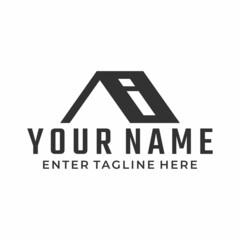 House building logo design illustration, vector, silhouette, symbol, icon