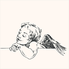 Dreaming little cupid.