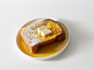 Toast lying in oil and on white plate
