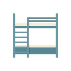 Furniture bunk bed icon flat isolated vector