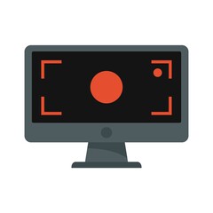 Display recording icon flat isolated vector