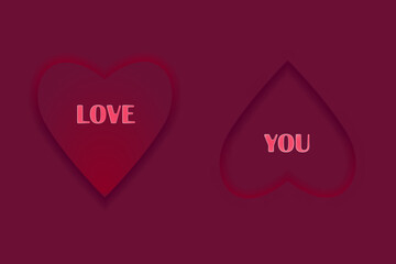 love hearts Valentine's day red background