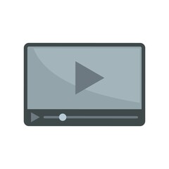 Video playing icon flat isolated vector