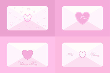 Valentine's greeting envelopes vector illustration