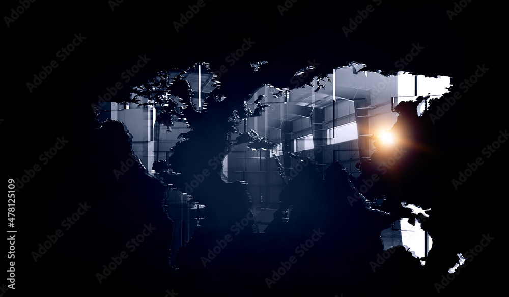 Aufkleber global network image . mixed media