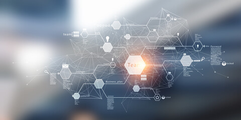 Social Web Network Concept . Mixed media