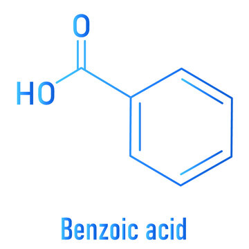 Benzoic acid - food and cosmetic preservative, E210 additive, skeletal chemical formula