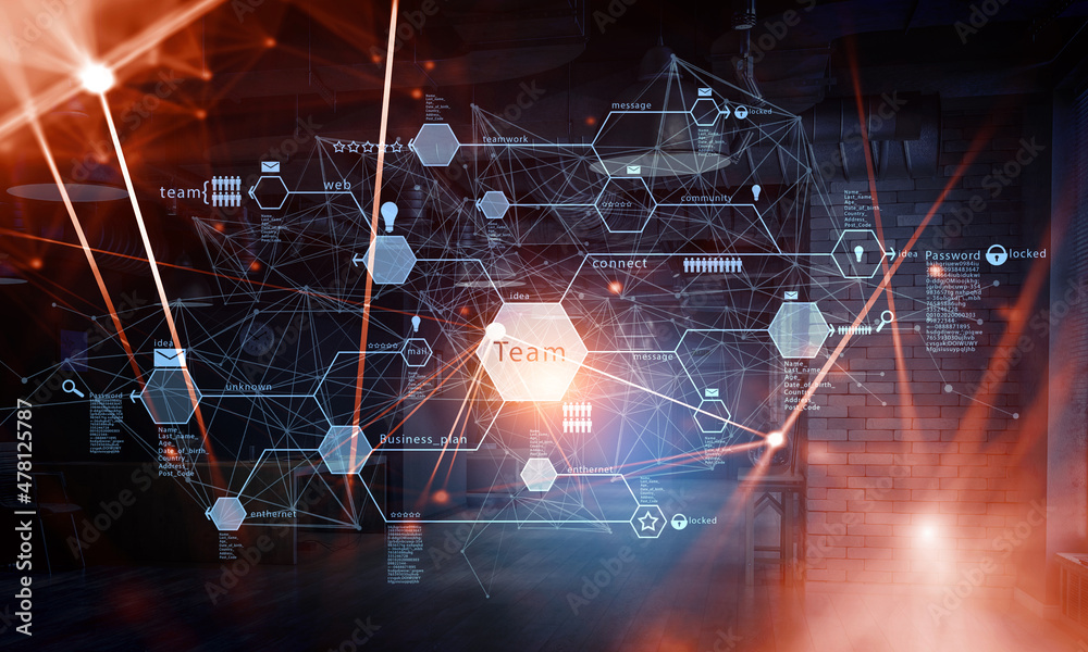Aufkleber social web network background image
