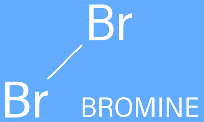 Elemental bromine, Br2, molecule. Skeletal formula.