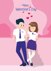 valentines day greetings of a couple in love.