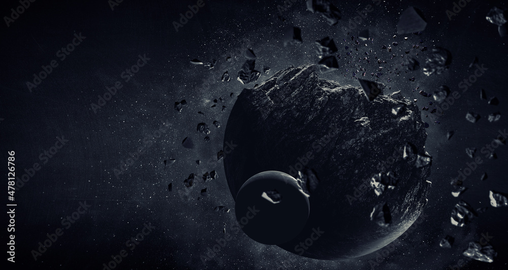 Aufkleber image of outer space. disaster theme.