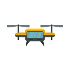 Delivery unmanned taxi icon flat isolated vector