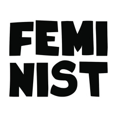 Feminist. Black Isolated Vector design
