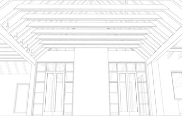 3d render of ranch, texas house