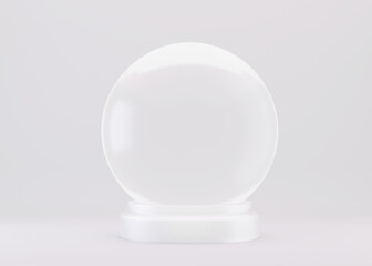 Empty Transparent Light Snow Globe, 3d rendered